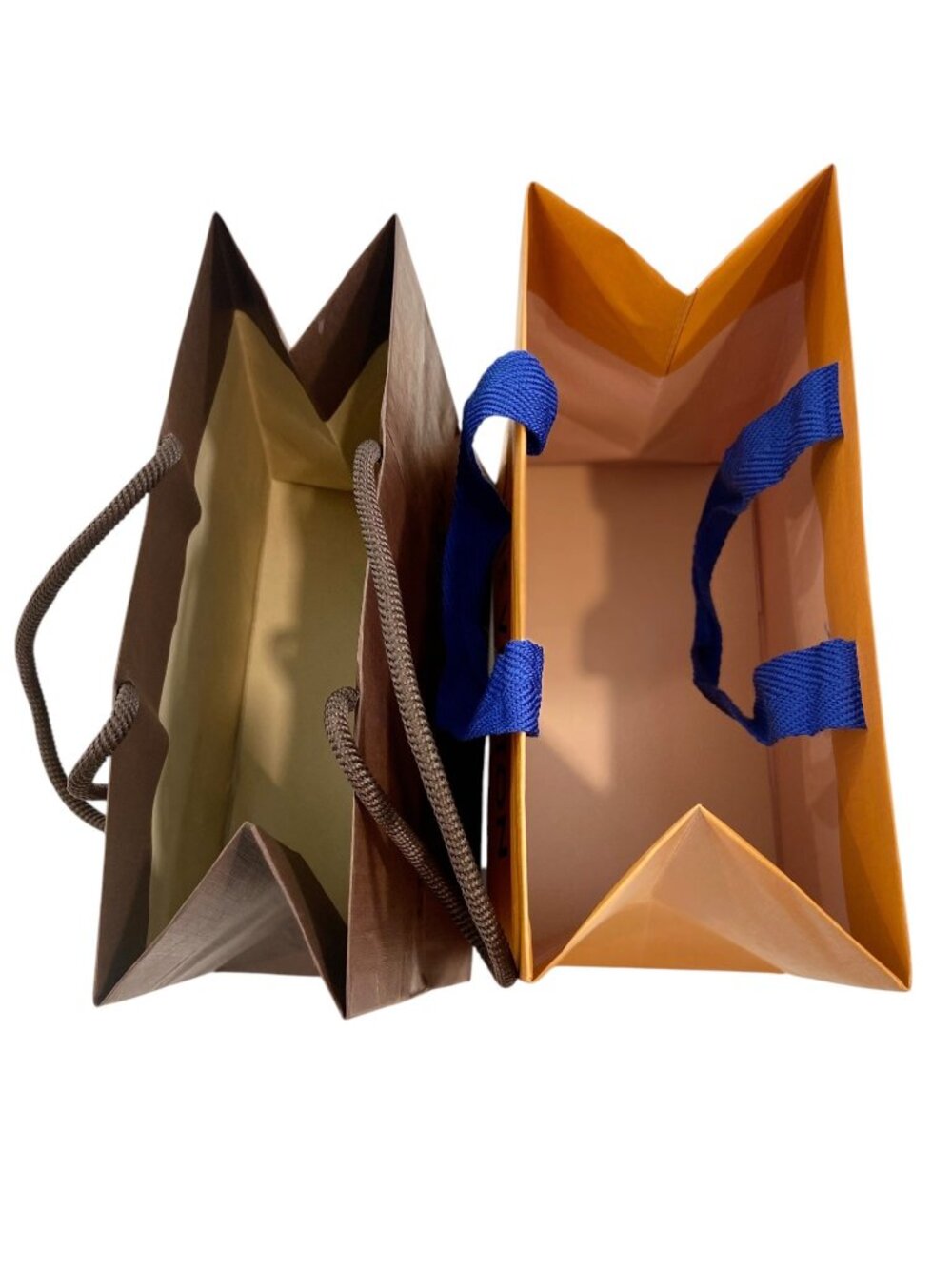 Authentic Louis Vuitton Boutique Shopping Bags Set of 2 Orange Brown Gift Bags - Picture 4 of 16